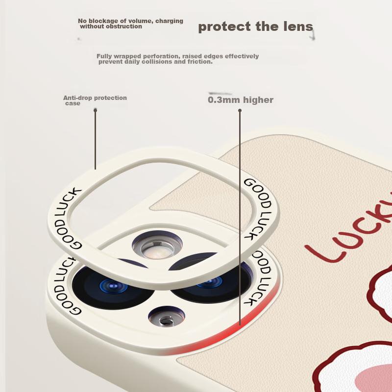 IPhone 13 Case, IPhone 13, Full Lens Protection, Rabbit Year New Creative Silicone Light Luxury Texture Shockproof Soft Case LUCKY Rabbit Red