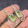 Green Amethyst Gemstone Handmade 925 Sterling Silver Jewelry Earring 1.81" j8N82