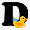 Cartoon Duck English Alphabet Iron On Heat Transfer Printing Vinyl Patches Sticker for Clothes DIY Appliques Washable Patches