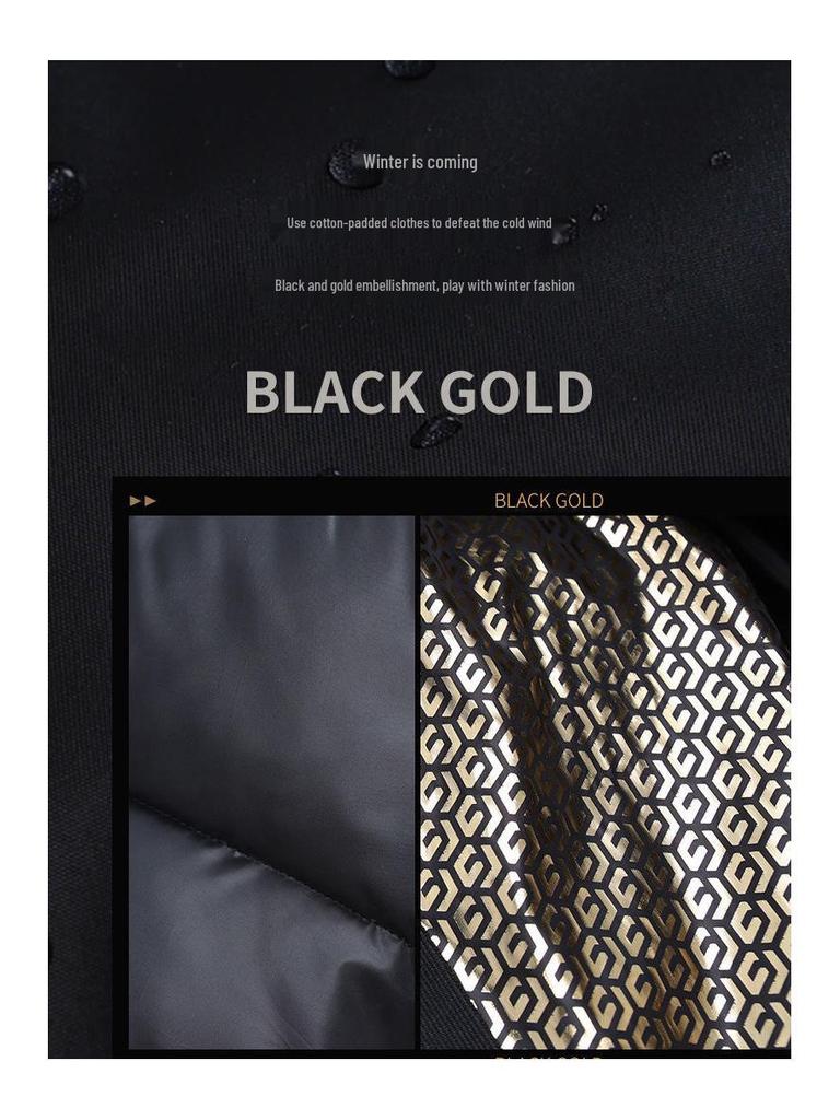 Зимний жилет из хлопка с пухом и съемным капюшоном, черный с золотом, унисекс, укороченный, утолщенный