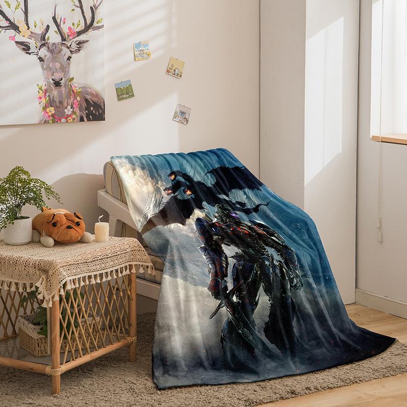 Transformers Series Flannel Blanket 2D Printed Sofa Blanket Thickened Blanket