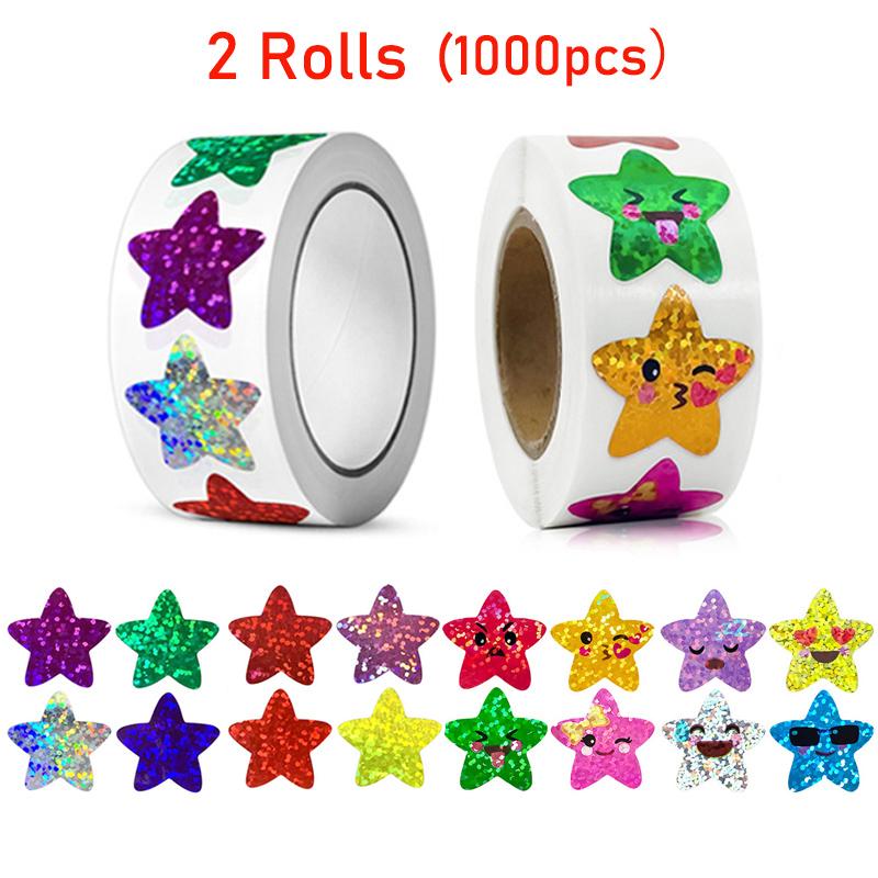500-1000 шт. Круглые наклейки с животными, рыбами, звездами. Очаровательные поощрительные наклейки. Украшение для вечеринки. Награда для учителя. Мотивация.