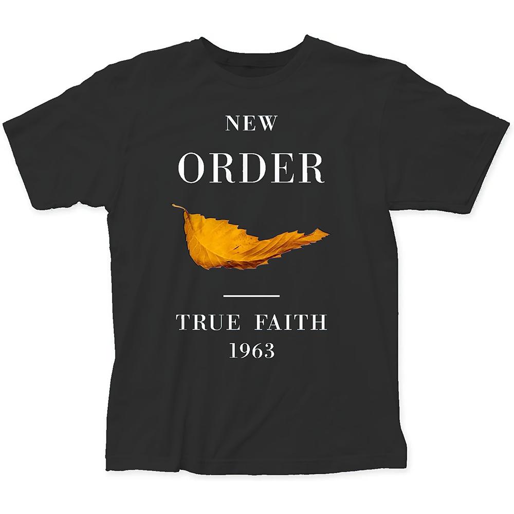 Men Tops Clothes Cotton New Order True Faith Fitted Tee Shirts Male Tshirt Guys T-shirt Crew Neck Short Sleeves Streetwear