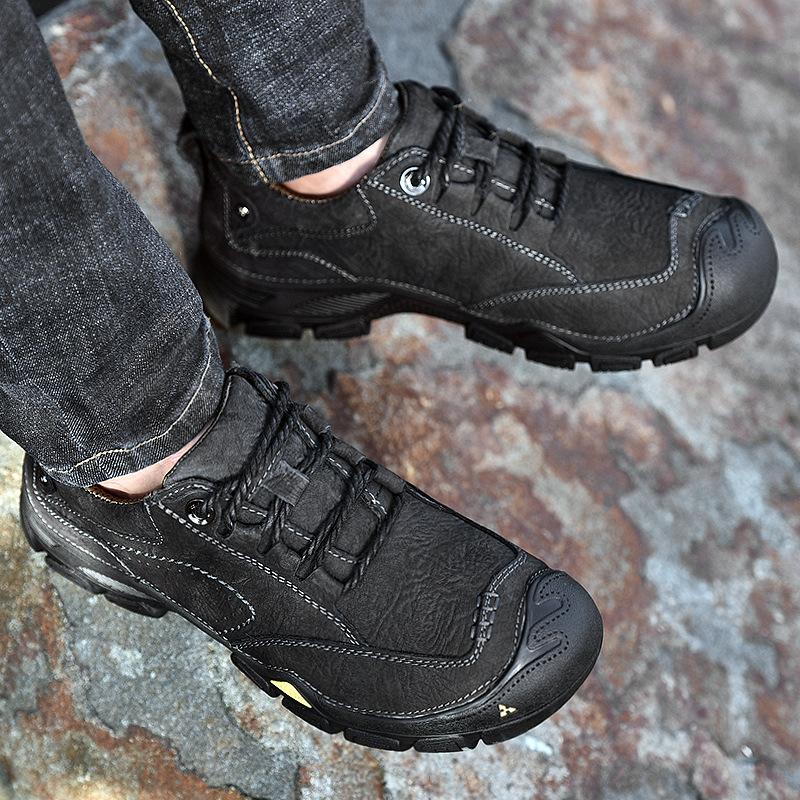 Осенне-зимняя мужская обувь из натуральной кожи, мужская повседневная обувь для активного отдыха, дышащая обувь из коровьей кожи, походная обувь Big Scalp Shoes
