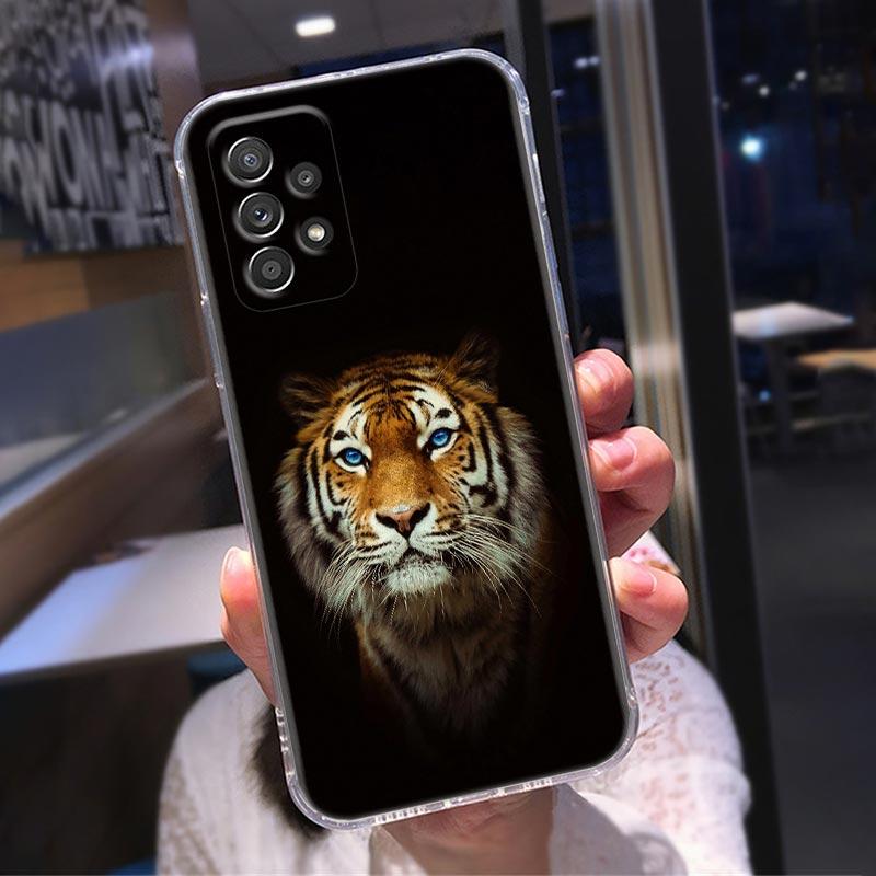 Силиконовый прозрачный чехол для Samsung Galaxy A52 A51 A53 A72 A71 A73 A32 A31 A33 A22 A11 Мягкие чехлы Чехол Орел Кот Лев Тигр Животное