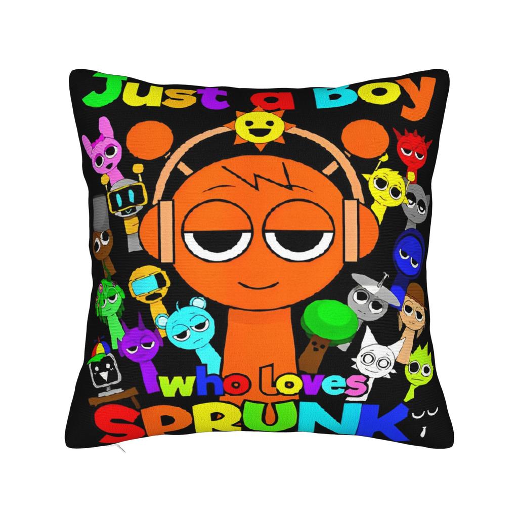 Sprunki Characters Game Pillowcase Polyester Cushion Cover Gift  Throw Pillow Case Cover Seater Zippered 40X40cm