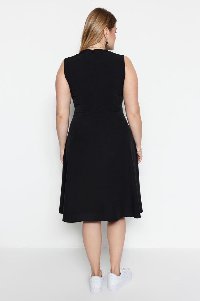 Женское черное тканое платье больших размеров больших размеров