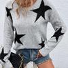 Женский свитер жаккардовой вязки Five-Star в европейском и американском стиле 2025 года с круглым вырезом и длинным рукавом на весну и осень