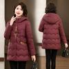 Зимняя пуховая хлопковая куртка в иностранном стиле, короткая куртка для людей среднего и пожилого возраста, теплая куртка в китайском стиле с хлопковой подкладкой, женская куртка