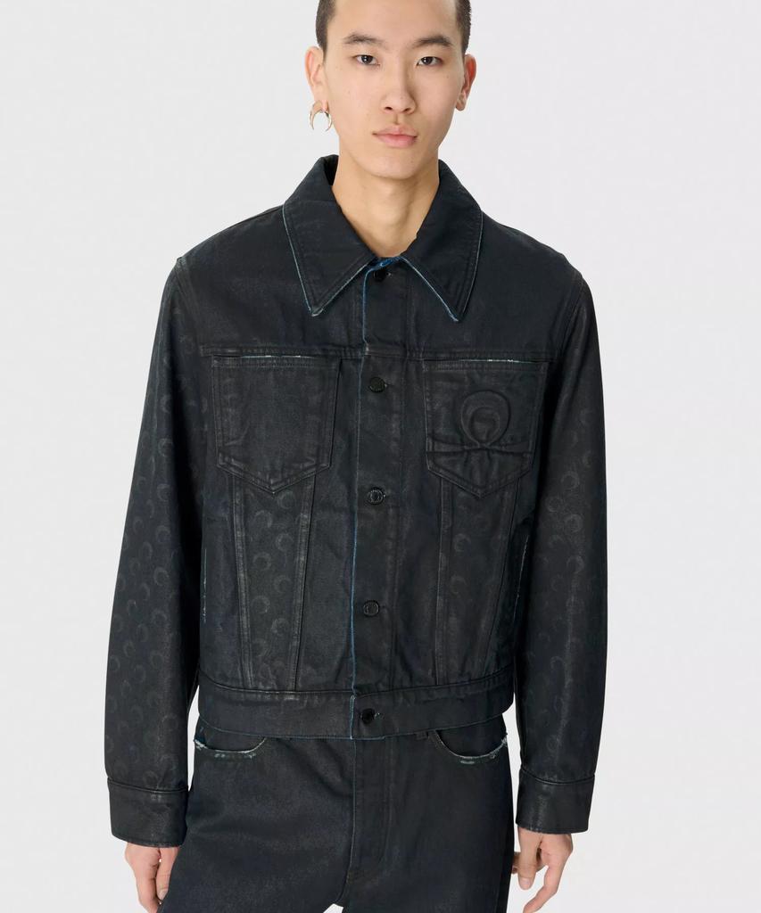 Marine Serre (M) Moon Waxed Denim Jacket Black Moon Waxed Denim Jacket Bk99 Black