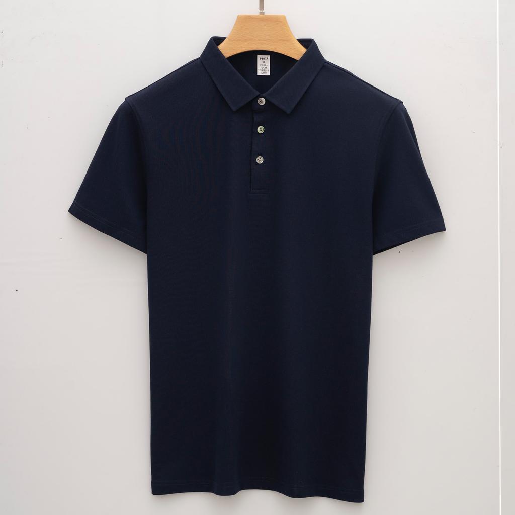 Рубашка поло с воротником из хлопка, мужская футболка с короткими рукавами, деловая длинная бархатная рубашка поло с воротником без отметин