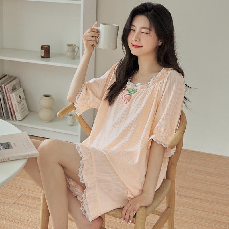 Summer Pajamas Girls Big Kids Summer Short Sleeve Cartoon Junior High School Student Loungewear Thin Girls Kids Loungewear