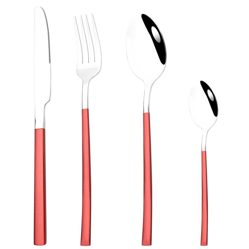 4Pcs Black Gold Cutlery Set Knives Fork Spoon Dinner Tableware Stainless Steel Dinnerware Party Kitchen Flatware Silverware Set