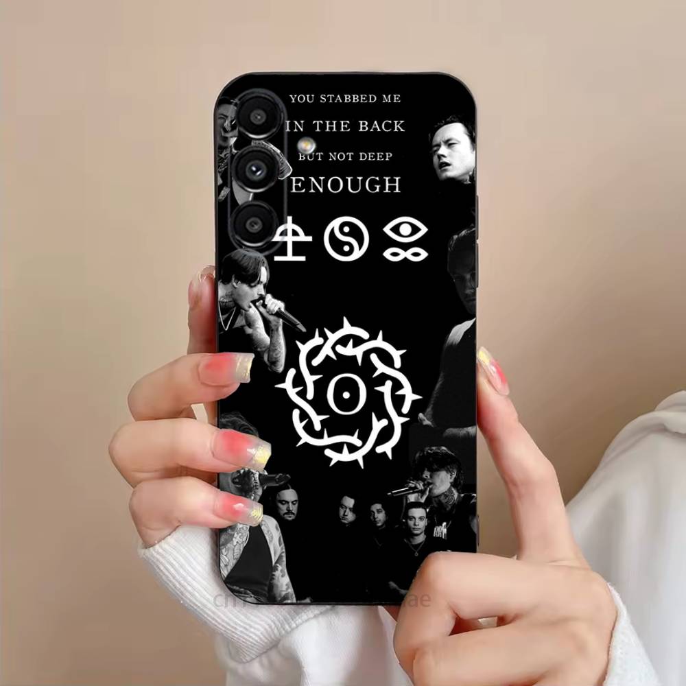 Чехол для телефона Bad O-Omens Band для Samsung S25,24,21,22,23,S30,Ultra,S20,Plus,Fe,Lite,Note,S10,S9,Черный Мягкий