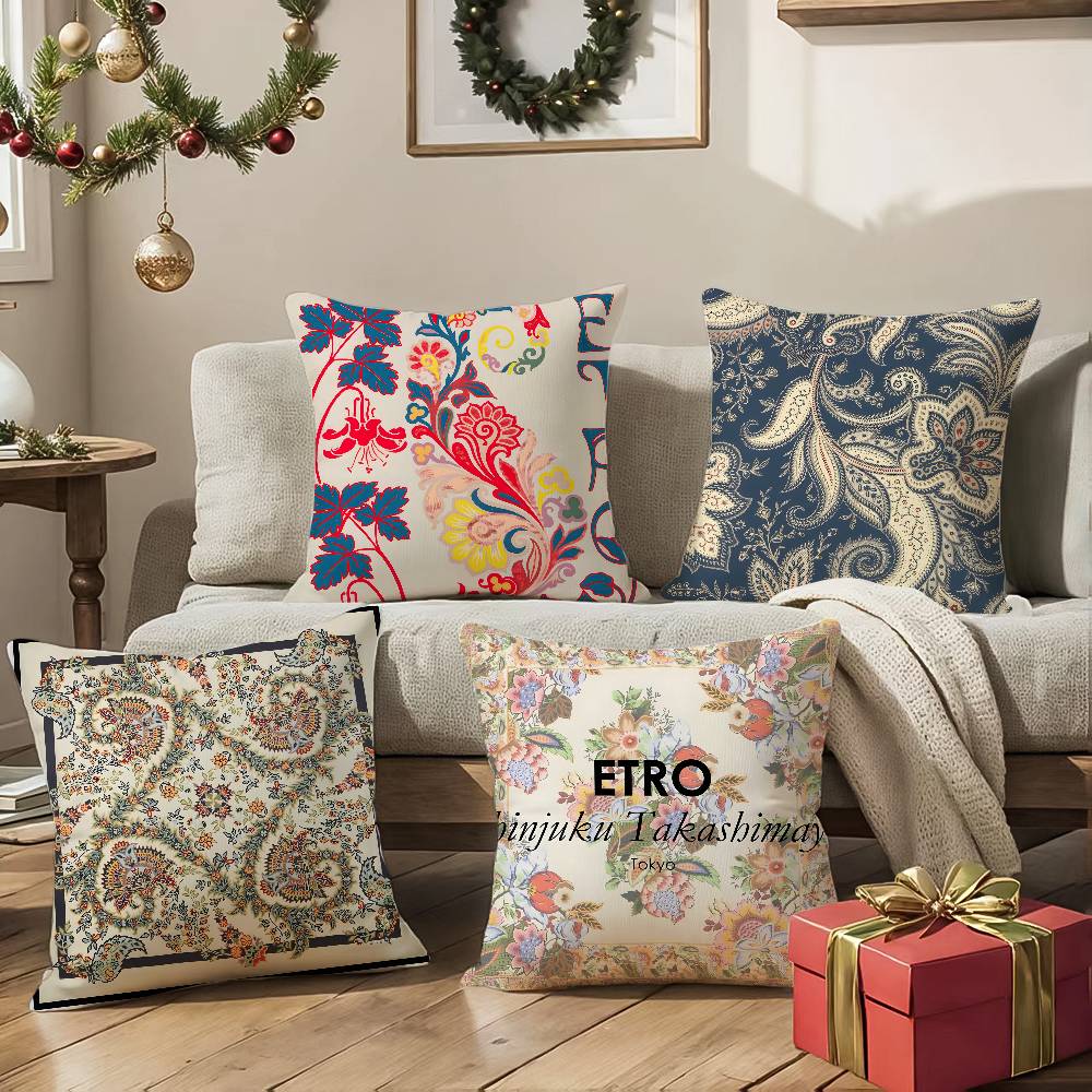 Наволочка Etro с цветочным узором из кешью, натуральная, комфортная, для дивана-кровати, шелковисто-элегантная, с потайной молнией, декоративный чехол для подушки
