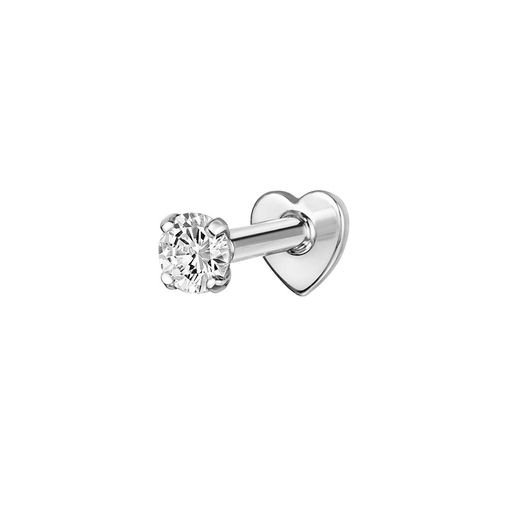925 Sterling Silver Zircon Stud Earrings 1PC Eight pointed star Women 18K Gold/Silver Heart Flat back piercing Jewelry Gift
