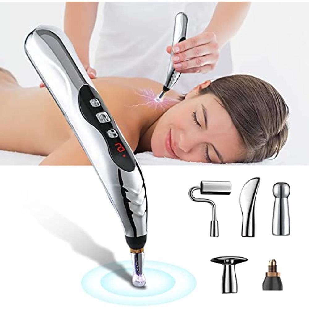 Электронная массажная ручка 5-в-1, ручка для акупунктуры, обезболивающая терапия, батарея/зарядка, мощная энергетическая ручка, инструменты для облегчения боли