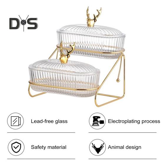 3-уровневый поднос для сухофруктов с подставкой для орехов, стильная крышка из лося, прочная пластиковая железная рама, фруктовая тарелка, модный скандинавский поднос для закусок, фруктов, конфет, орехов