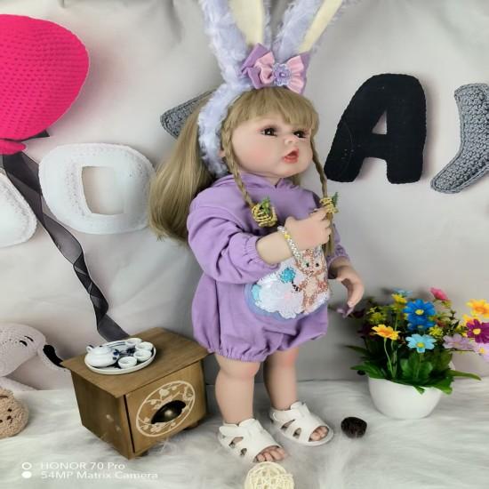 Имитация куклы Мягкая резиновая кукла-перерождение девочка игрушка принцесса подарок наряд дети 55 см