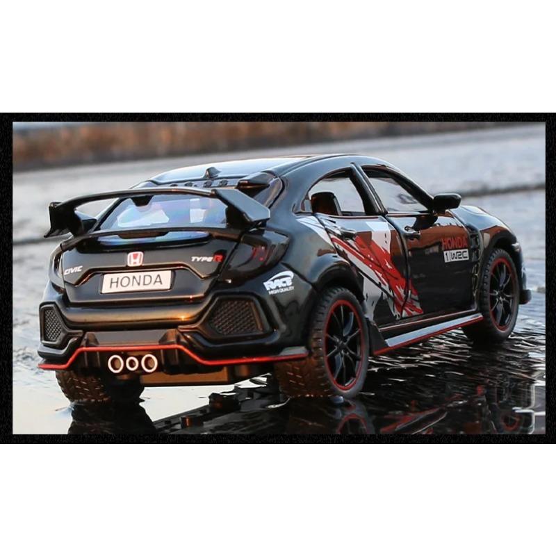 1/32 HONDA CIVIC TYPE-R Alloy Car Model Diecasts & Toy Vehicles Metal Sports Car Model Sound and Light Collection Childrens Gift
