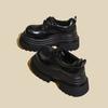 Thick-soled Big-headed Small Leather Shoes for Women's Autumn and Winter New Lace-up Derby Shoes, Small People Increase In Height