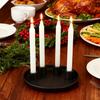 Ceramics Advent Candle Holder Matte Black White Taper Candle Tray 4 Candlestick Seats Dining