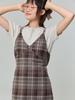 Adore Bell Bustier Maxi Dress - Brown Check