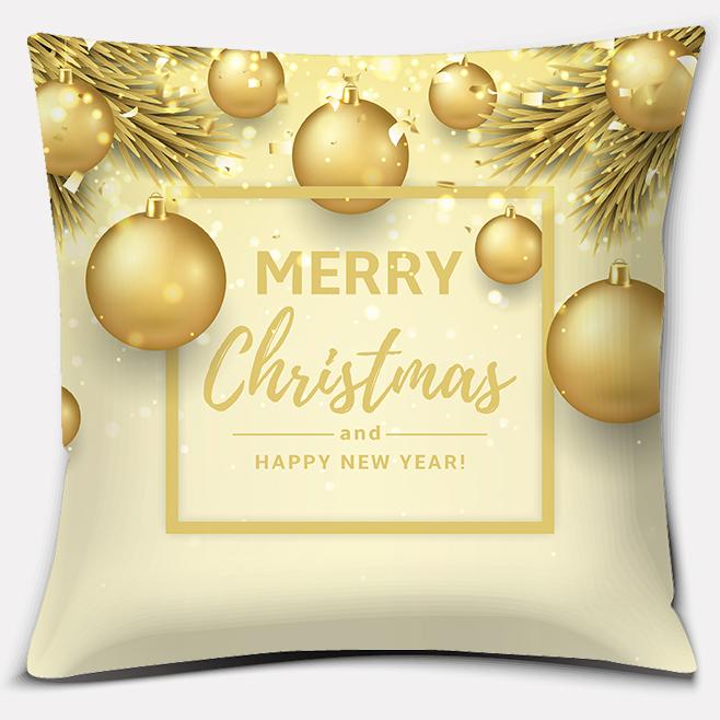Золотая рождественская декоративная подушка для подарка на домашний офис, спальню, диван, автомобиль, чехол для подушки