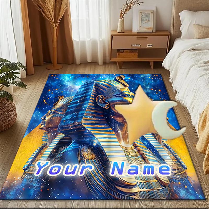 1PC Custom Name Egyptian Pharaoh Dreamscape Theme Floor Mat Ideal for Living Room, Game Rooms, Office, Bedroom,Floor Mat Playful Design