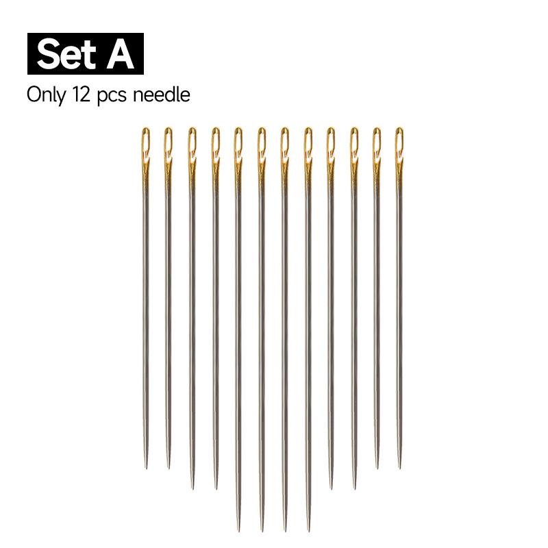 12/36 шт. швейные иглы, многоразмерные боковые отверстия из нержавеющей стали, швейные бытовые ручные инструменты