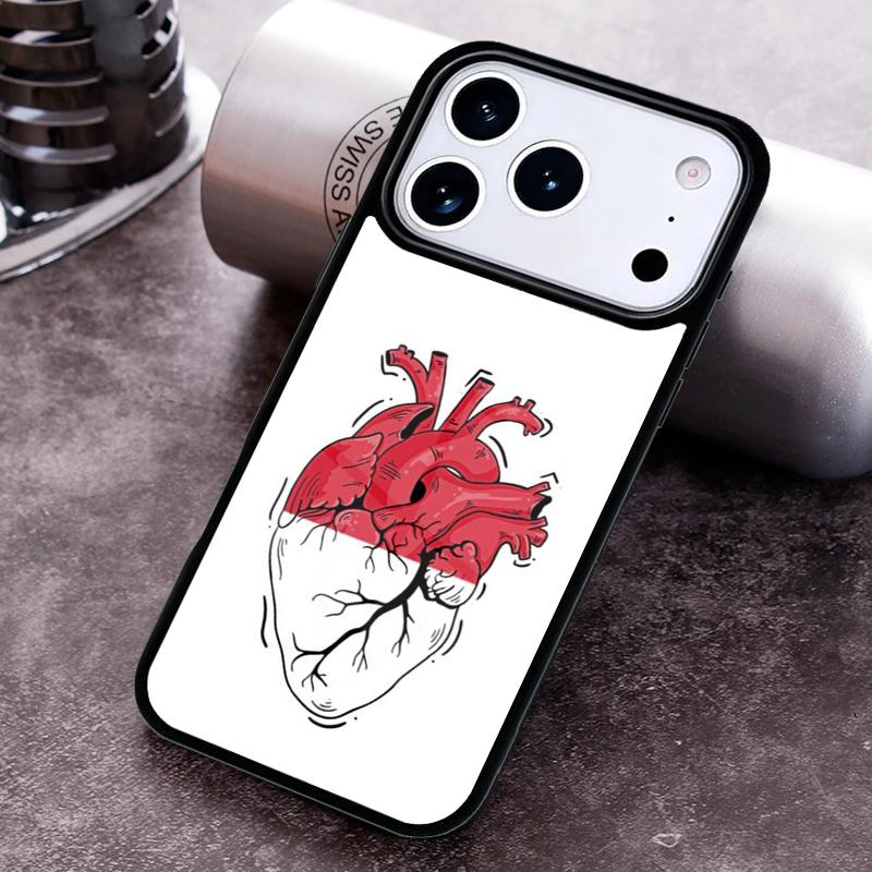Чехол для телефона Индонезия Флаг Карта для iPhone 17 16 15 Pro Max Air 14 13 12 11 Plus Ударопрочный чехол