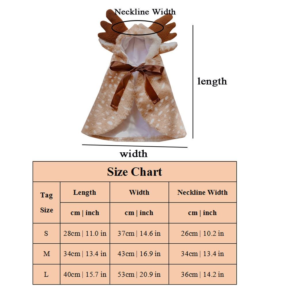 Decorative Cat Elk Cloak Warm Christmas Elk Cape Dog Halloween Costume Elk Dog Shawl  Halloween