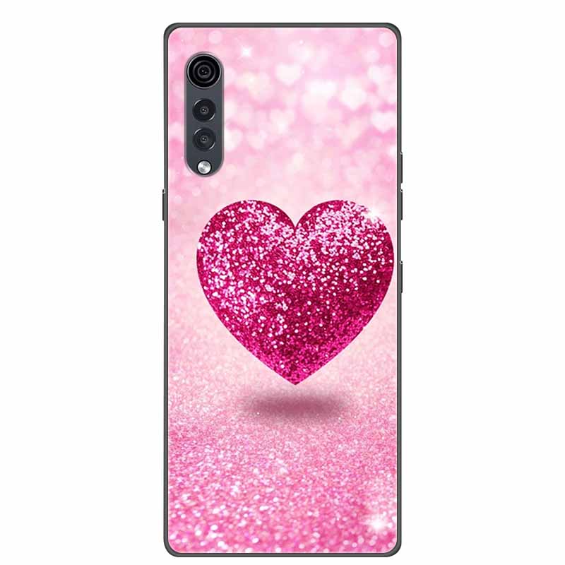 Для телефона LG Velvet Роскошный Чехол Черный Мягкий Силикон ТПУ Задняя Крышка для LGVelvet 5G Funda LMG910EMW Защитный Колпачок Capa Мультяшный Coque