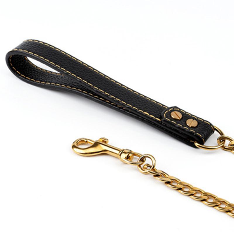 14 мм из нержавеющей стали 304, ошейник и поводок для собак, сверхпрочный металлический ошейник для собак, серебряный, золотой поводок для домашних животных, поводок для вечеринки