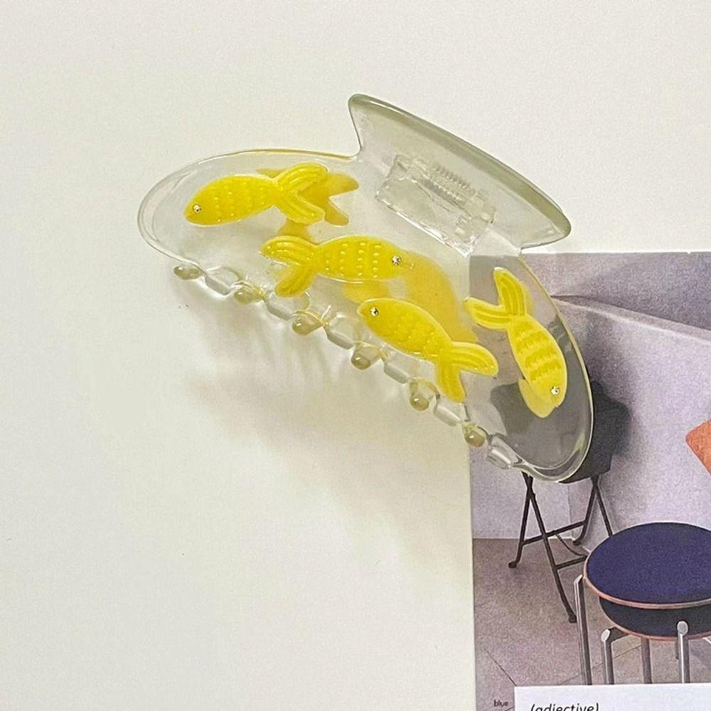 Acetic Acid Women Hair Clip Goldfish Jar Headdress Cute Acetate Shark Clip  Girls