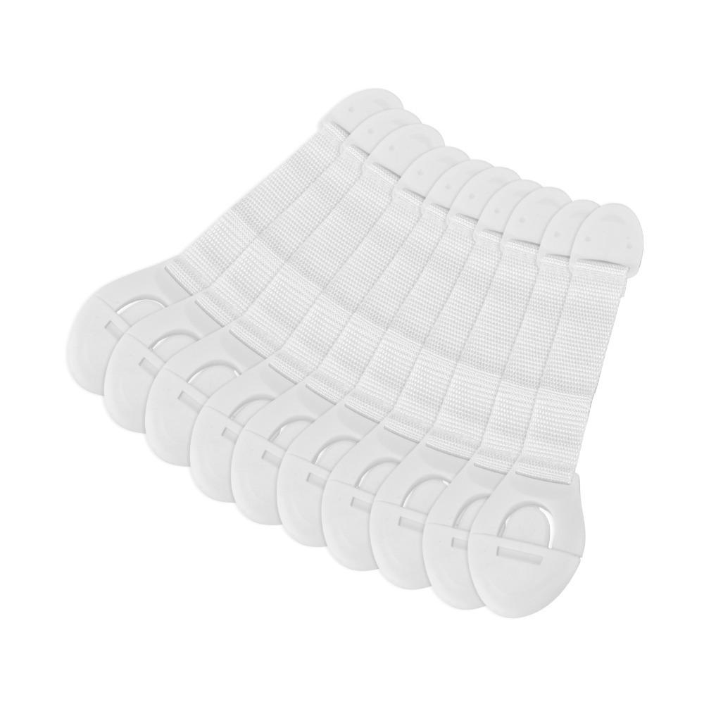 10 pcs Adjustable Length Pet Safety Lock White Fridge Door Buckle Storage Furniture