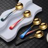 304 Stainless Steel Smooth Premium Spoon Multiple Colors Cute Dessert Spoon for Home Use Round Head Thick Gold Silver Spoon