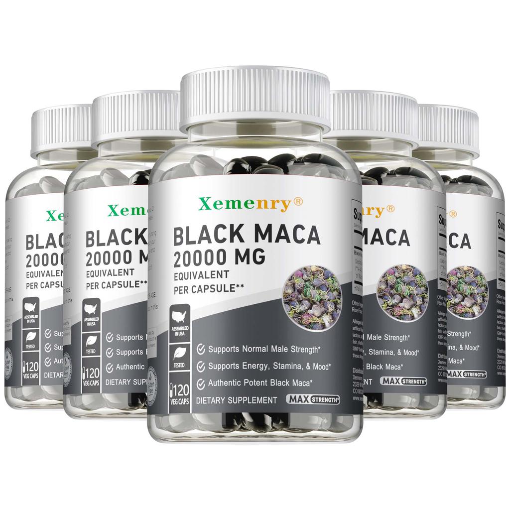 Xemenry - Black Maca Dietary Supplement Capsules - Energy
