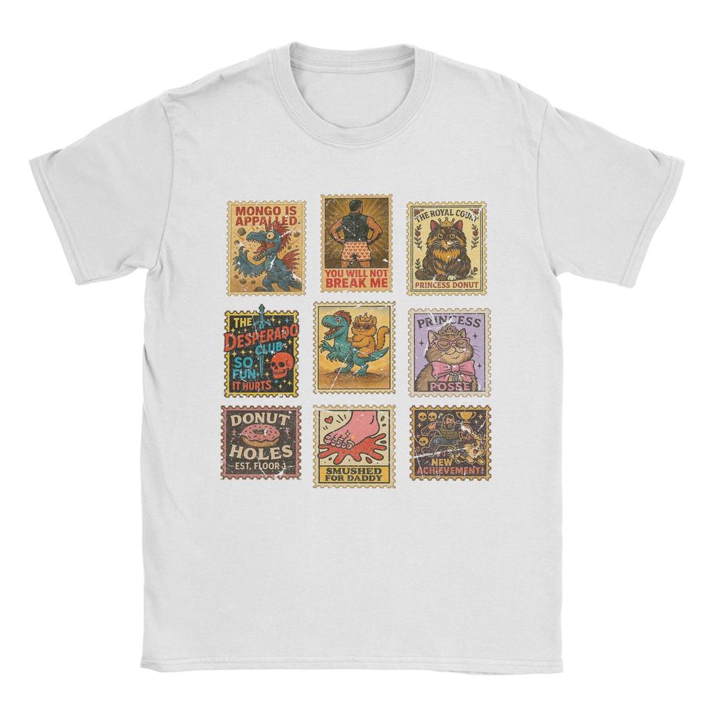 Dungeon Crawler Carl Vintage Stamp T Shirts Men Cotton Funny TShirts Crew Neck  Tees Short Sleeve Clothes Plus Size