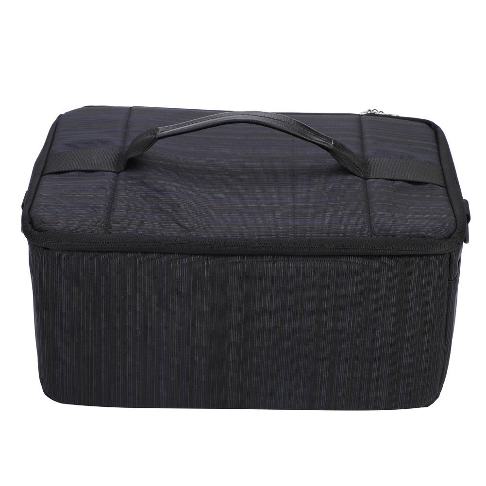 Fordable Protective Insert Partition Handle Camera Lens Bag Case Pouch (Black)