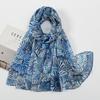 Printed Viscose Cotton Foulard Femme Scarf Floral Muslim Hijabs for Woman Long Thin Shawls and Wraps Travel Sunscreen Stoles