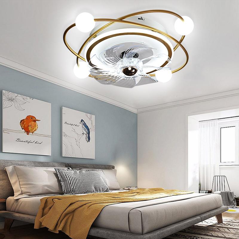 Simple Led Chandeliers With Electric Fan Modern Living Room Bedroom Ceiling Fan Lights Home Remote Control Lighting Fixtures