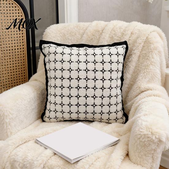 Modern Home Decor Cushion Covers Embroidered Cover, Geometric Throw Pillow Artistic Office Decorative Cover Case for Sofa Bedroom Living Room,
