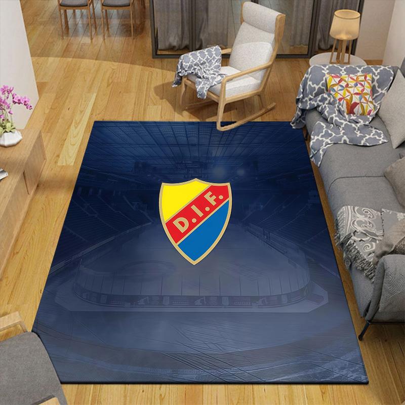 Djurgårdens IF Flannel Pattern Square Carpet,Area Rug,Carpet Rug for Living Room Bedroom Sofa Playroom Decor,Non-slip Floor Mat