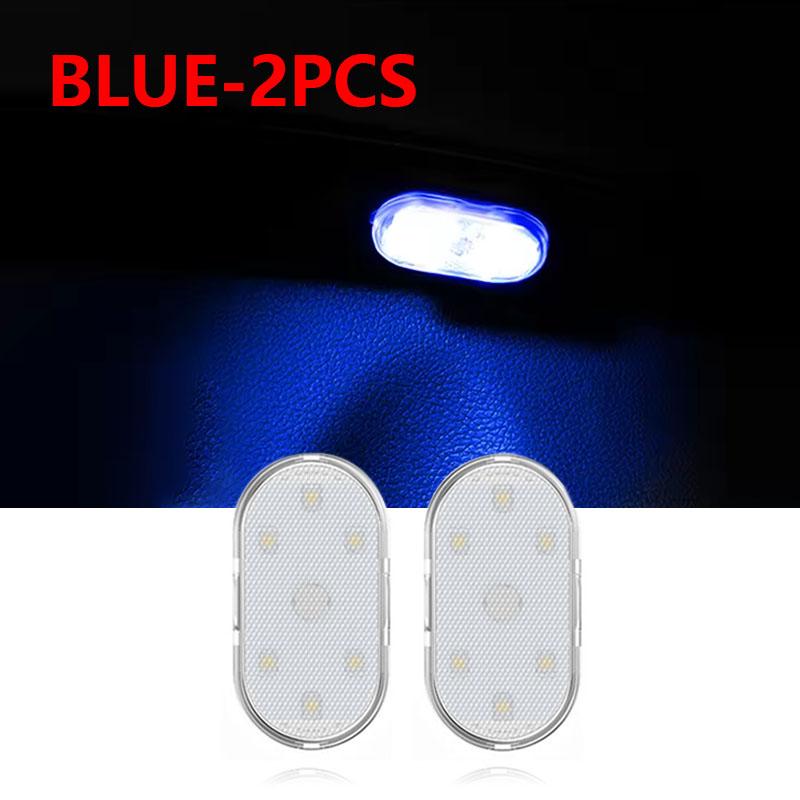 1/2/4Pcs LED Touch Light Mini Car Interior Lighting USB Rechargeable Auto Roof Ceiling Reading Lamps Atmosphere Decoration Lamp
