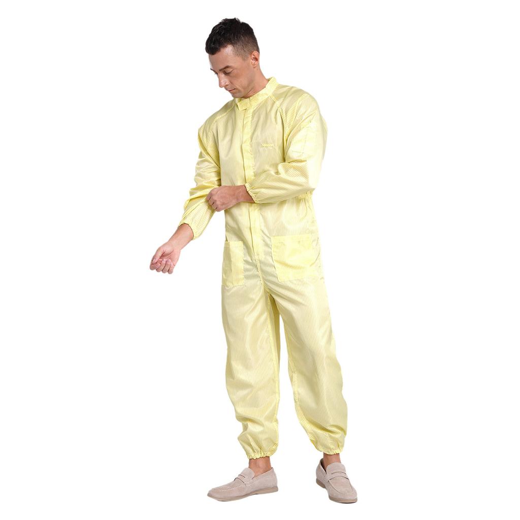 Stand Collar Front Zip Jumpsuit M-5XL - Mens Adults Anti-static Dustproof Full-body Coveralls for Workshop Worker
