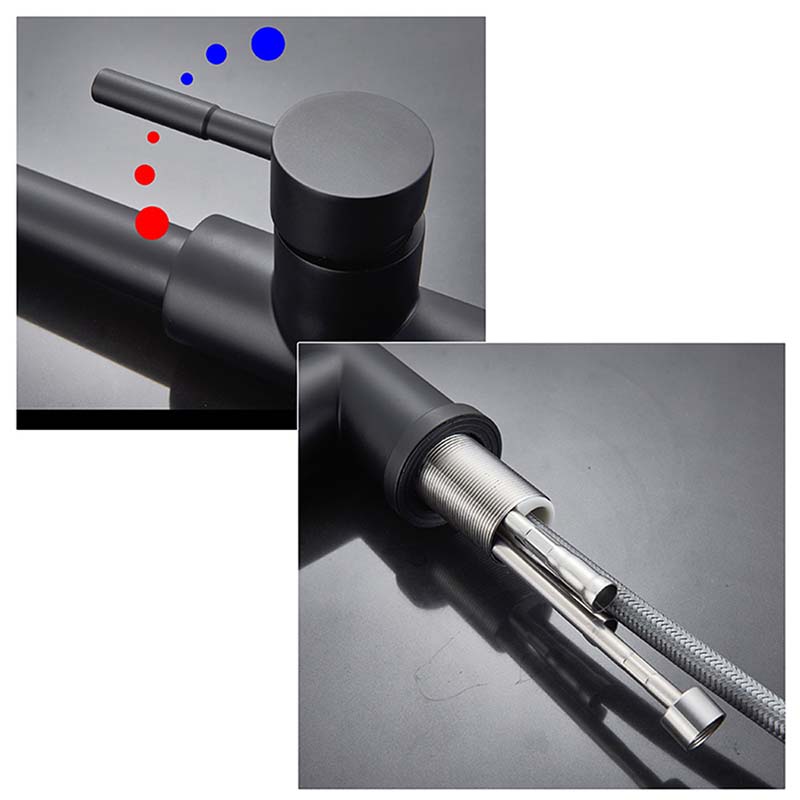 Черный матовый смеситель для кухонной раковины из нержавеющей стали, смеситель, умный сенсорный датчик, выдвижной, смеситель для горячей и холодной воды, кран