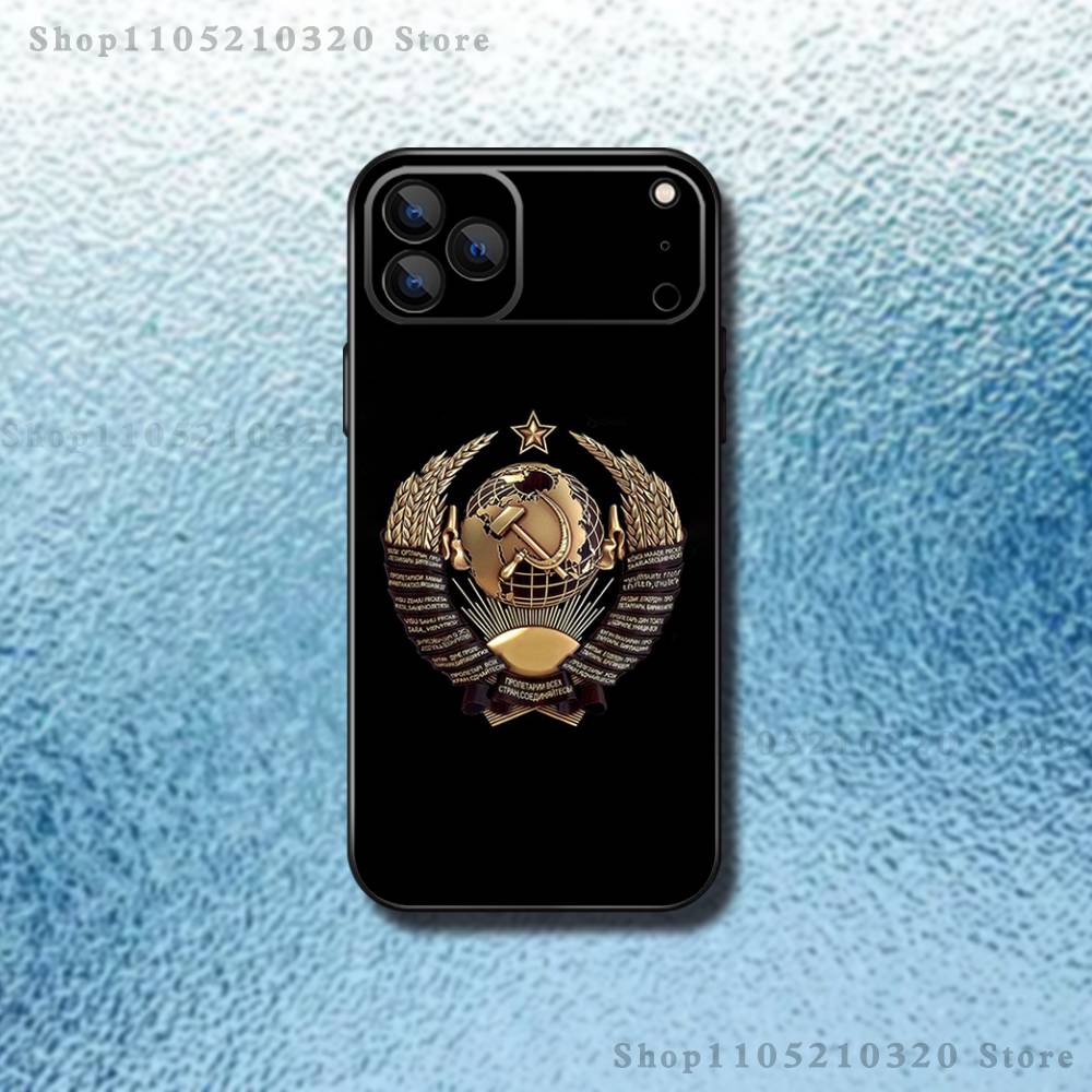 Чехол для телефона с медалью советского искусства для iPhone 17,16,15,14,13,12,Pro,Max,Plus,E,SE4,Air,Mini Черный Мягкий чехол