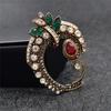 Vintage Flower Rattan Brooch for Women Baroque Corsage Wedding Party Jewelry Gift