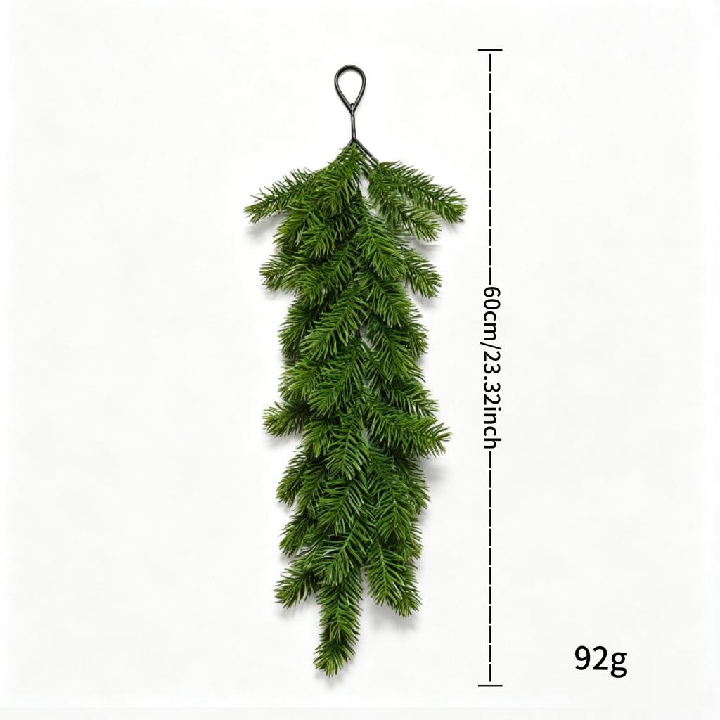 Poinsettia and Pine Needle Christmas Wall Hanging Decoration
